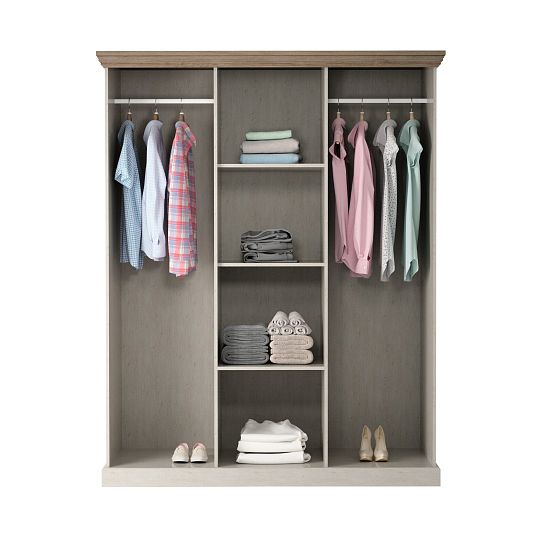 JASMINA S3D šatní skříň, borovice bílá nordik/dub wild