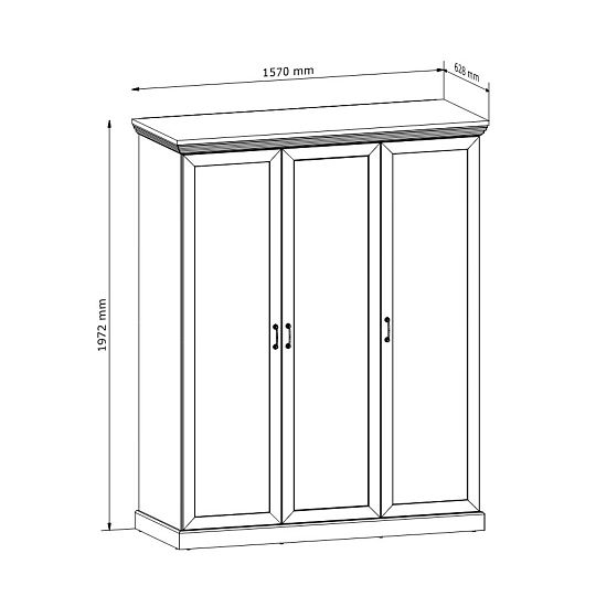 JASMINA S3D šatní skříň, borovice bílá nordik/dub wild
