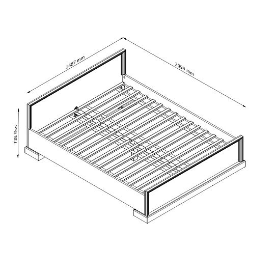 JASMINA L1 postel 160 cm + rošt, borovice bílá nordik/dub wild