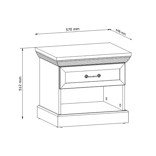 JASMINA SN noční stolek, borovice bílá nordik/dub wild