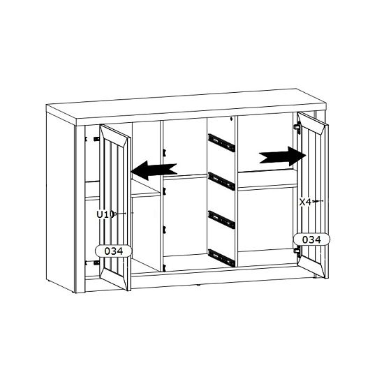 NABILIA K4S komoda, borovice andersen/dub lefkas