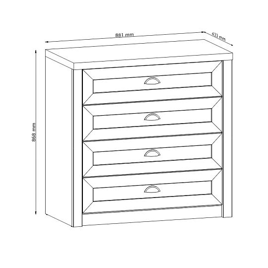 NABILIA K4 komoda, borovice andersen/dub lefkas