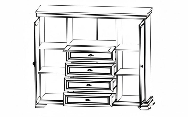 KOBE KK7 vitrína s barem, ořech samoa