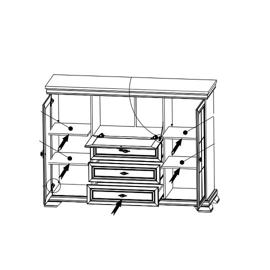 KOBE KK6P komoda s barem, ořech samoa