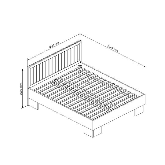 NABILIA L1 postel + rošt, 160 cm, borovice andersen