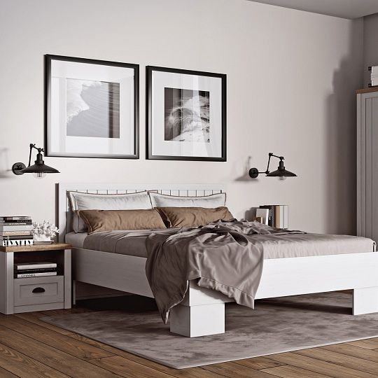 NABILIA L1 postel + rošt, 160 cm, borovice andersen