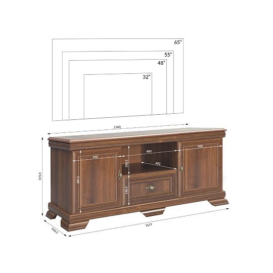 KOBE KRT2 televizní stolek, ořech samoa