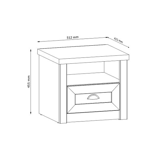 NABILIA SN noční stolek, borovice andersen/dub lefkas