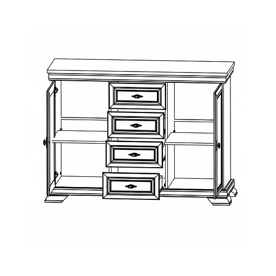 KOBE KK3 komoda, ořech samoa