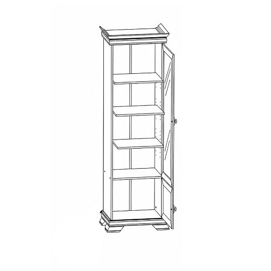 KOBE KRW1 vysoká vitrína, ořech samoa