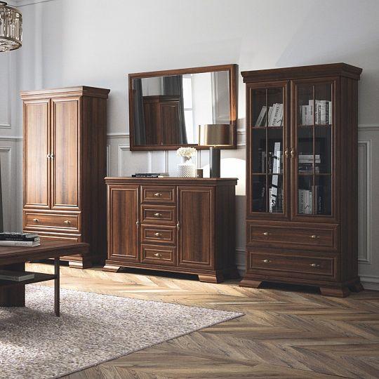 KOBE KS1 vysoká šatní skříň, široká, ořech samoa