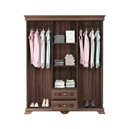 KOBE KS2 šatní skříň se zrcadlem, ořech samoa