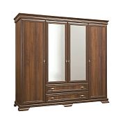 KOBE KS3 široká šatní skříň se zrcadlem, ořech samoa