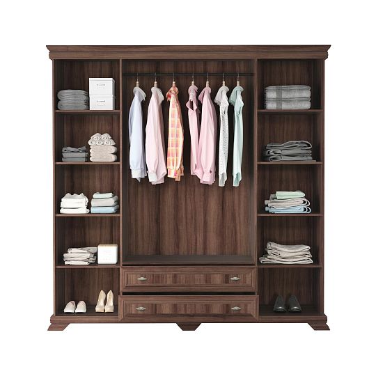 KOBE KS3 široká šatní skříň se zrcadlem, ořech samoa