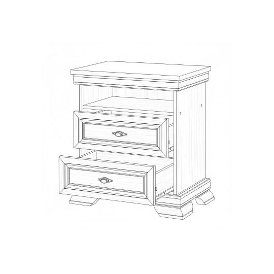 KOBE KSN noční stolek, ořech samoa