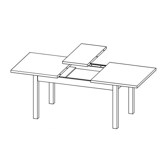 KOBE ST rozkládací jídelní stůl, borovice bílá andersen