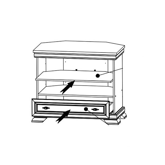 KOBE KRTN televizní stolek, borovice bílá andersen