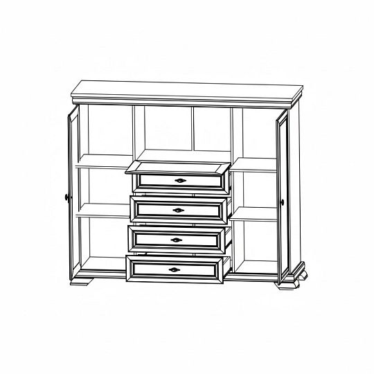 KOBE KK7 vitrína s barem, borovice bílá andersen