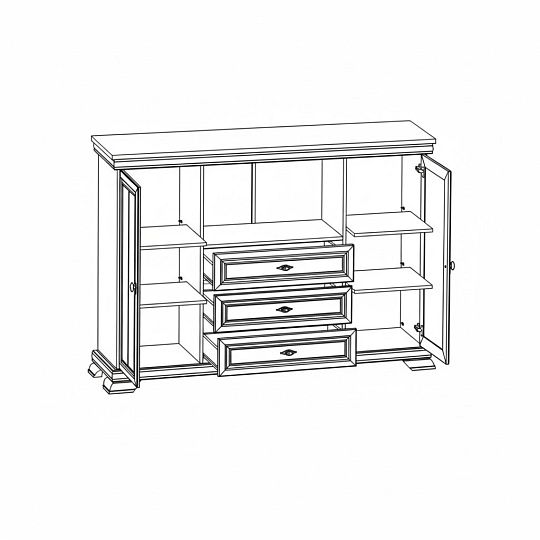 KOBE KK6 vitrína s barem, borovice bílá andersen