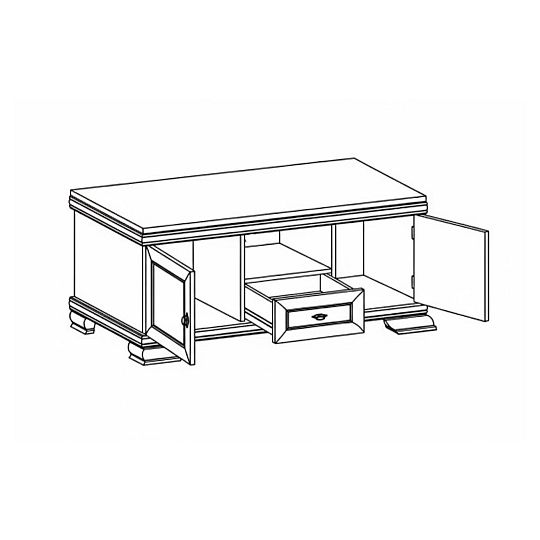 KOBE KRT2 televizní stolek, borovice bílá andersen