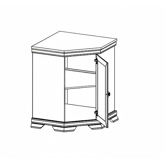 KOBE KKN1 rohová skříňka, borovice bílá andersen