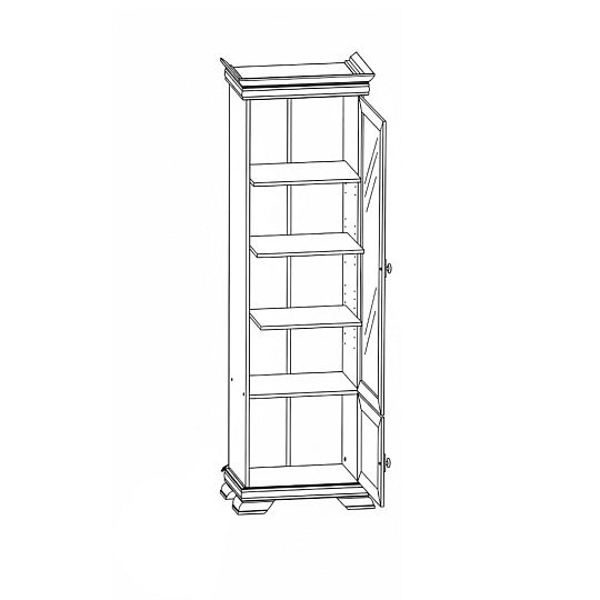 KOBE KRW1 vysoká vitrína, borovice bílá andersen