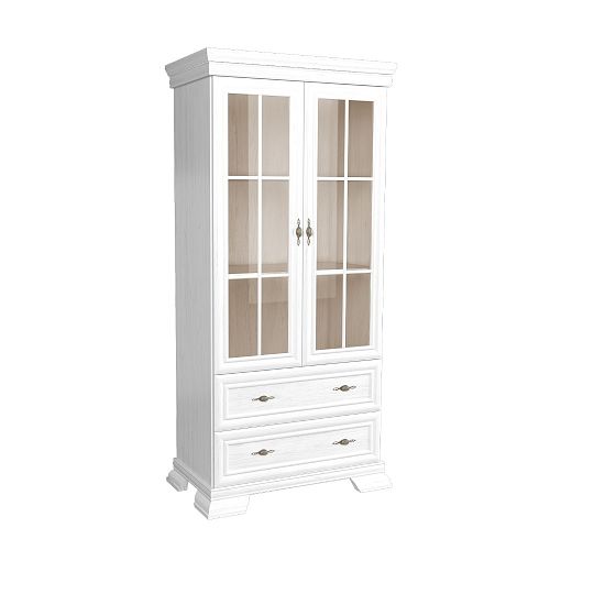 KOBE KRW2 vysoká vitrína, široká, borovice bílá andersen