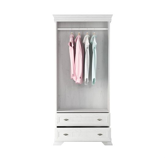 KOBE KS1 vysoká šatní skříň, široká, borovice bílá andersen