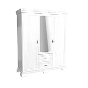 KOBE KS2 šatní skříň se zrcadlem, borovice bílá andersen