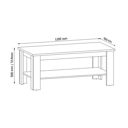 NABILIA ST2 konferenční stolek, borovice andersen/dub lefkas
