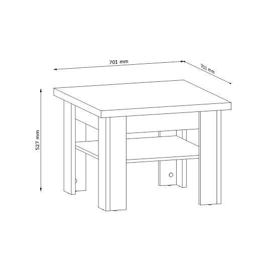 NABILIA ST konferenční stolek, borovice andersen/dub lefkas
