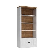 NABILIA R1 vysoký regál s dvířky, borovice andersen/dub lefkas