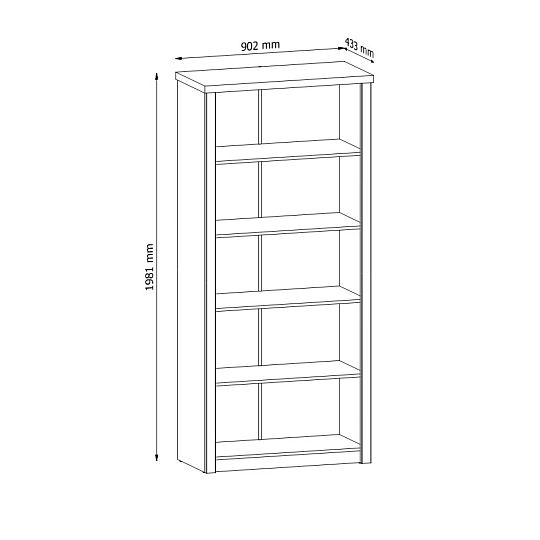 NABILIA R3 vysoký regál, borovice andersen/dub lefkas