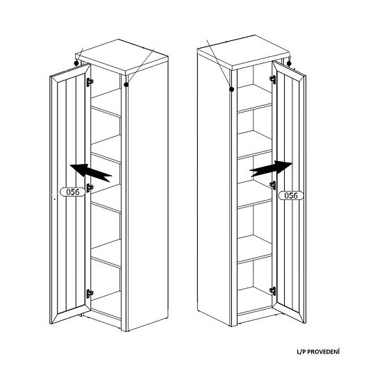 NABILIA S1D policová skříň, univerzální, borovice andersen/dub lefkas