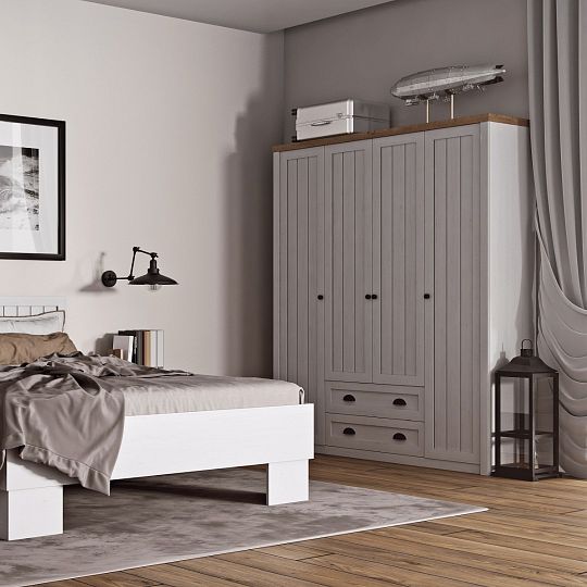 NABILIA S1D policová skříň, univerzální, borovice andersen/dub lefkas