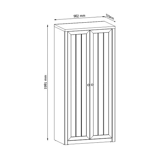 NABILIA S2D šatní skříň, borovice andersen/dub lefkas