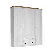 NABILIA S4D široká šatní skříň, borovice andersen/dub lefkas