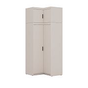 EVERLY rohová šatní skříň 2DN + nástavec, béžová písková