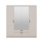EVERLY 4D-2S šatní skříň se zrcadlem, béžová písková