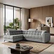 CARACAS rohová sedací souprava, pravá, světle šedá Miscanto 40