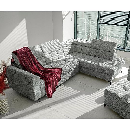 CARACAS rohová sedací souprava, levá, světle šedá Miscanto 40