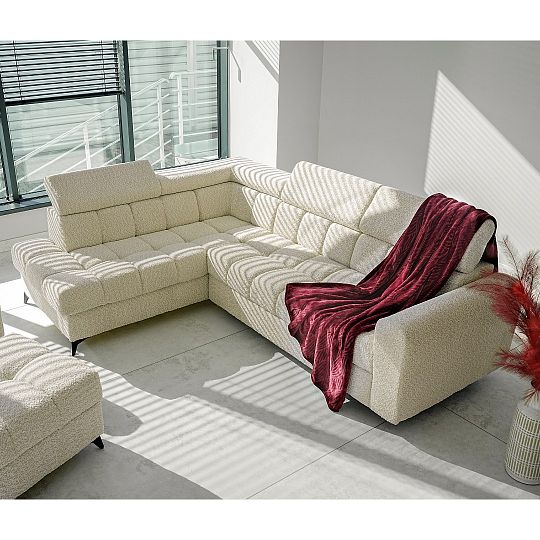 CARACAS rohová sedací souprava, pravá, smetanová Miscanto 10
