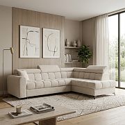 CARACAS rohová sedací souprava, levá, smetanová Miscanto 10