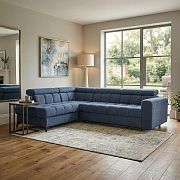 CARACAS rohová sedací souprava, pravá, modrá Marcello 22