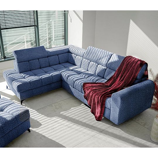 CARACAS rohová sedací souprava, pravá, modrá Marcello 22