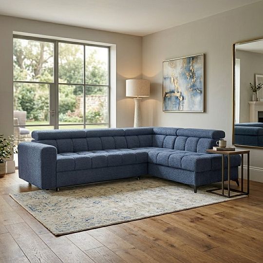 CARACAS rohová sedací souprava, levá, modrá Marcello 22