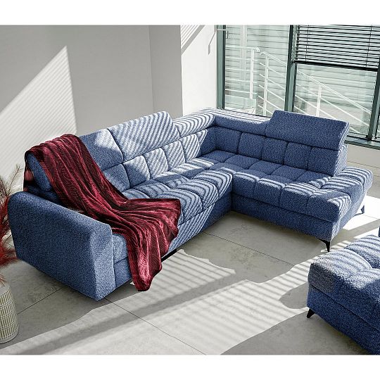 CARACAS rohová sedací souprava, levá, modrá Marcello 22