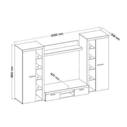 ROBBEN XL obývací stěna, dub olejovaný