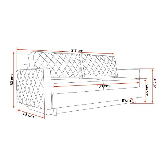 LENA rozkládací pohovka, rosegold Noel 07