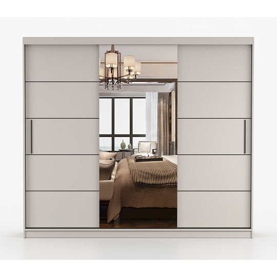 ALBATROS šatní skříň 250, kašmír/zrcadlo